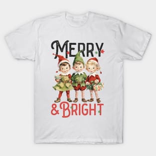 Three Christmas gnomes in retro look T-Shirt